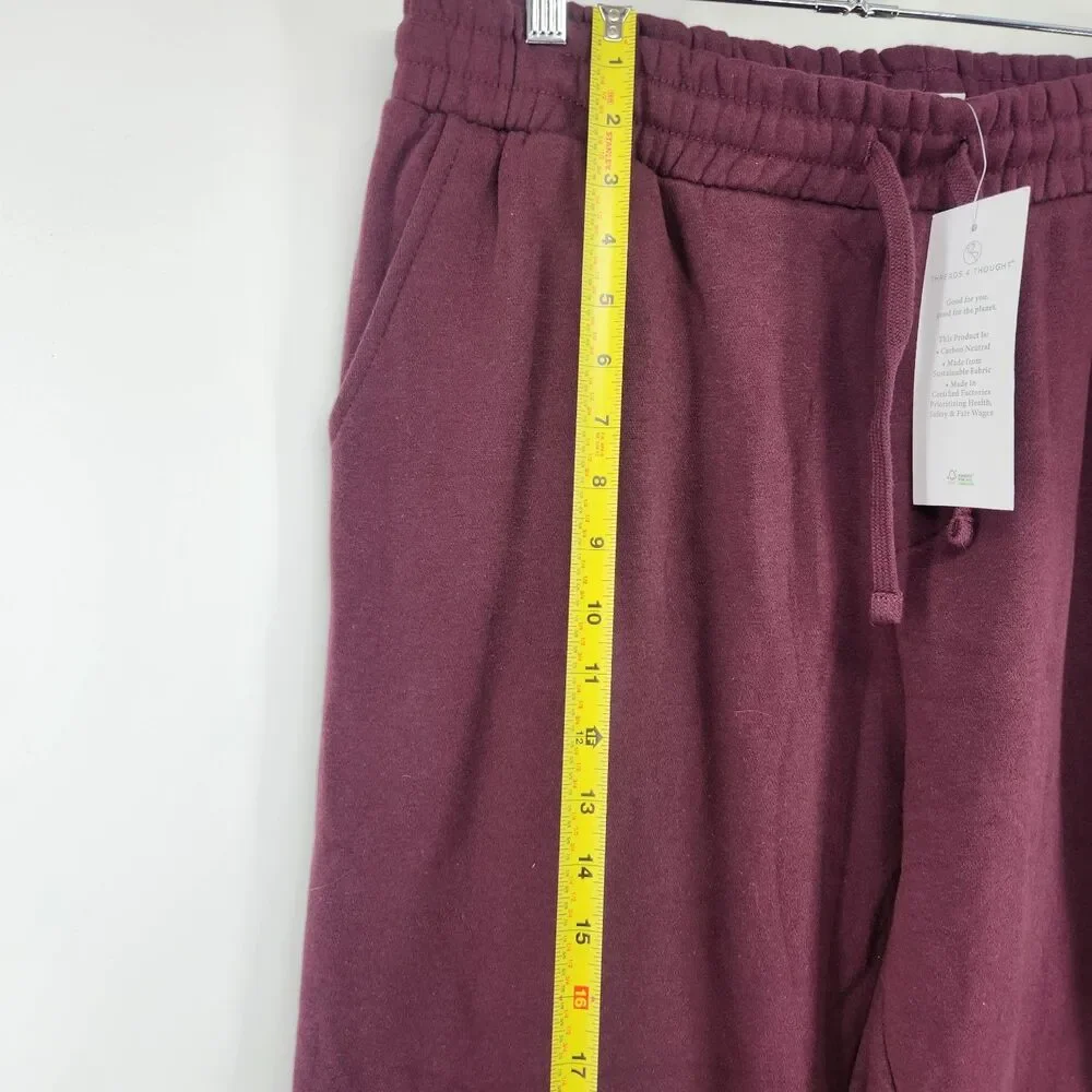 Threads 4 Thought Men's Burgundy XL Kevin‎ Peached Eco Fleece Pants NWOT